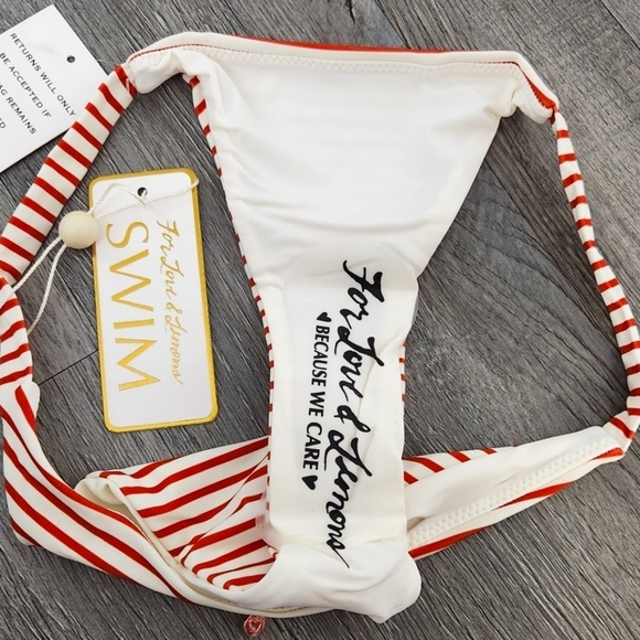 New!For Love and Lemons Coco Stripe Bikini Bottom *Only* - Picture 5 of 9